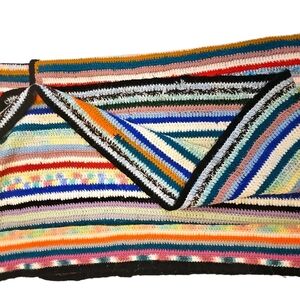 Vintage Crochet Granny Roseanne Afghan Quilt 72x57 Throw - Handmade, Home Decor